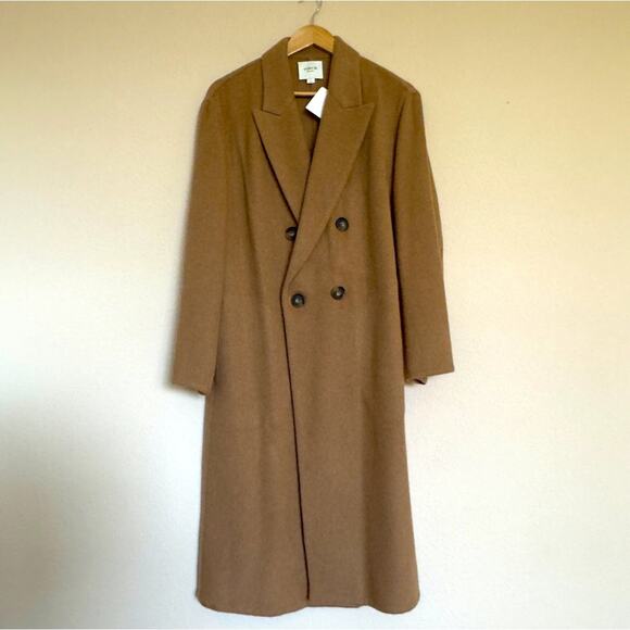 NWT $995 VINCE Double Breasted Notch Collar Wool Blend Soft Coat Size Large - Picture 6 of 11